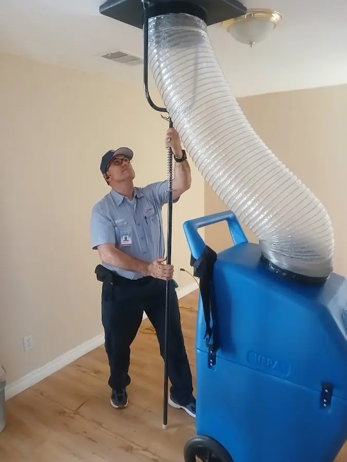 HVAC Installation technician using HEPA equipment in Jacksonville Beach